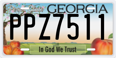 GA license plate PPZ7511