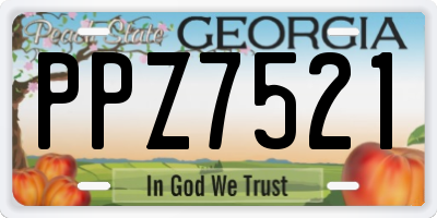 GA license plate PPZ7521
