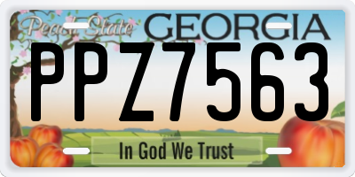 GA license plate PPZ7563