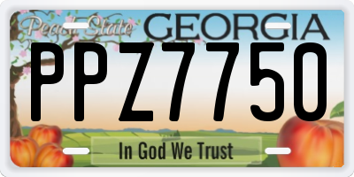 GA license plate PPZ7750