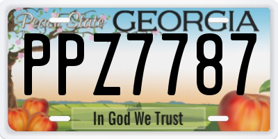 GA license plate PPZ7787