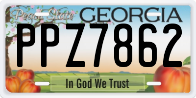 GA license plate PPZ7862