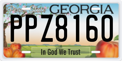 GA license plate PPZ8160