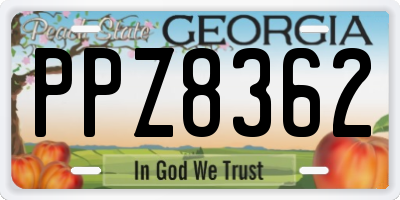 GA license plate PPZ8362