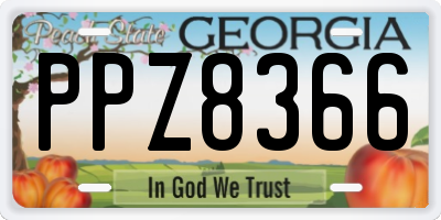 GA license plate PPZ8366