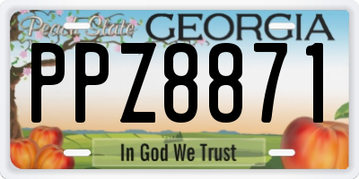 GA license plate PPZ8871