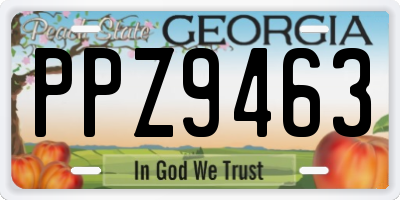 GA license plate PPZ9463