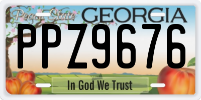 GA license plate PPZ9676