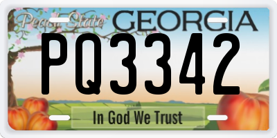 GA license plate PQ3342