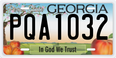 GA license plate PQA1032