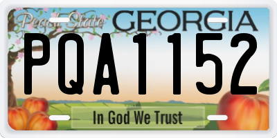 GA license plate PQA1152