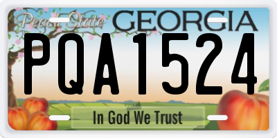 GA license plate PQA1524