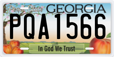 GA license plate PQA1566