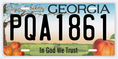GA license plate PQA1861