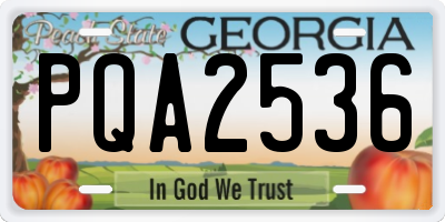 GA license plate PQA2536