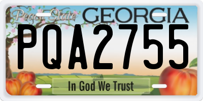 GA license plate PQA2755