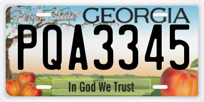GA license plate PQA3345
