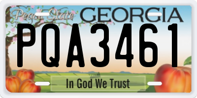 GA license plate PQA3461