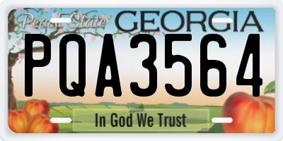 GA license plate PQA3564