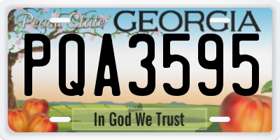 GA license plate PQA3595