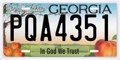 GA license plate PQA4351