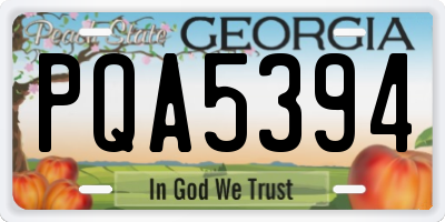 GA license plate PQA5394
