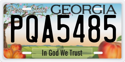 GA license plate PQA5485