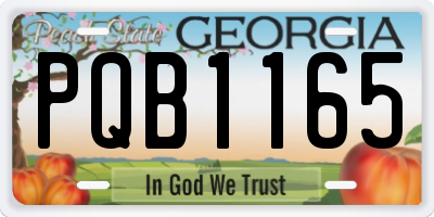 GA license plate PQB1165
