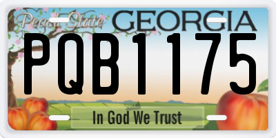 GA license plate PQB1175