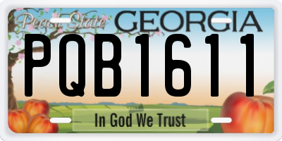 GA license plate PQB1611