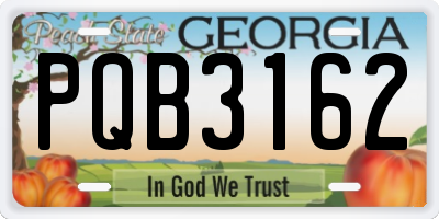 GA license plate PQB3162