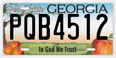 GA license plate PQB4512