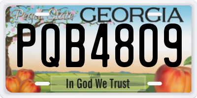 GA license plate PQB4809