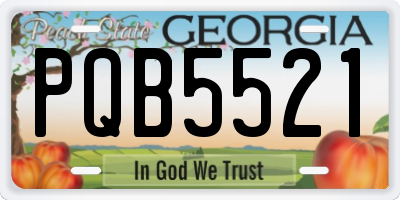 GA license plate PQB5521