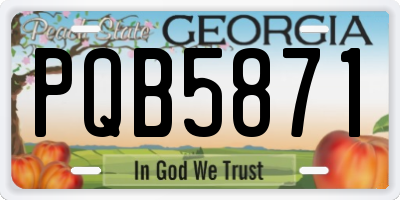 GA license plate PQB5871