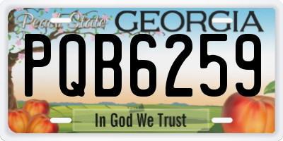 GA license plate PQB6259