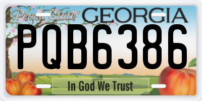GA license plate PQB6386