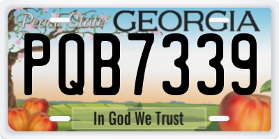 GA license plate PQB7339