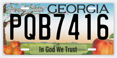 GA license plate PQB7416