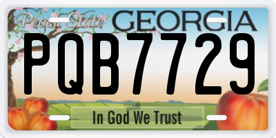 GA license plate PQB7729