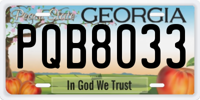 GA license plate PQB8033