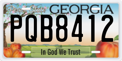 GA license plate PQB8412