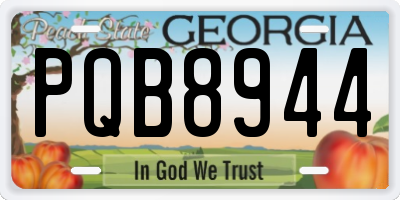 GA license plate PQB8944