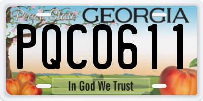 GA license plate PQC0611