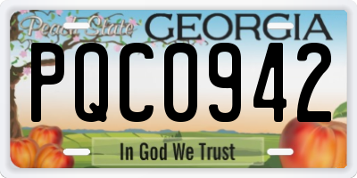 GA license plate PQC0942