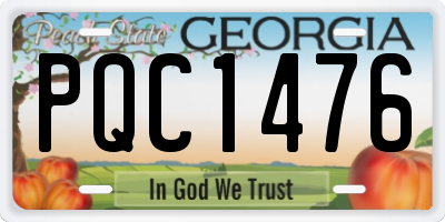 GA license plate PQC1476