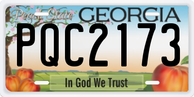 GA license plate PQC2173