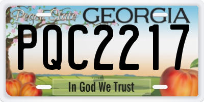 GA license plate PQC2217