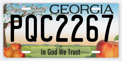 GA license plate PQC2267