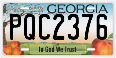 GA license plate PQC2376